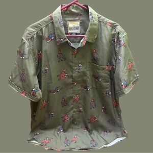 Green Patterned Men's Shirt